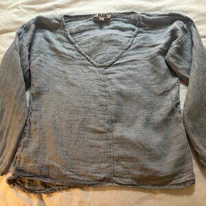 FLAX Whisperer linen shirt in Dove Ripple